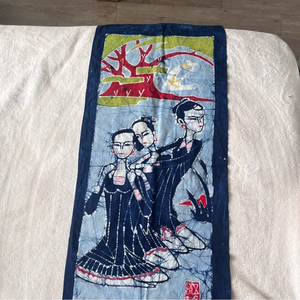 Wall Hanging‎ Decor Picture Three Geisha Fabric 17X39